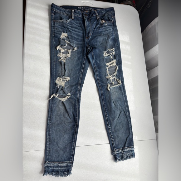 American Eagle Outfitters Denim - American Eagle Outfitters Blue Distressed Jeggings
